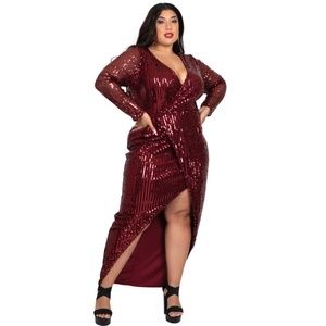Everything Sequins Maxi Dress (Rust)